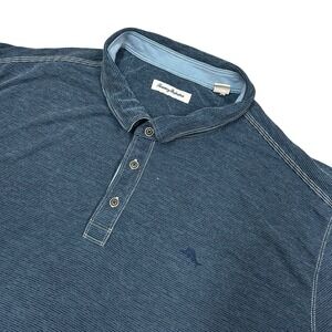 Tommy Bahama Shirt Men's‎ 3XB Big 3XLB Paradiso Cove Striped Blue Jacquard Polo